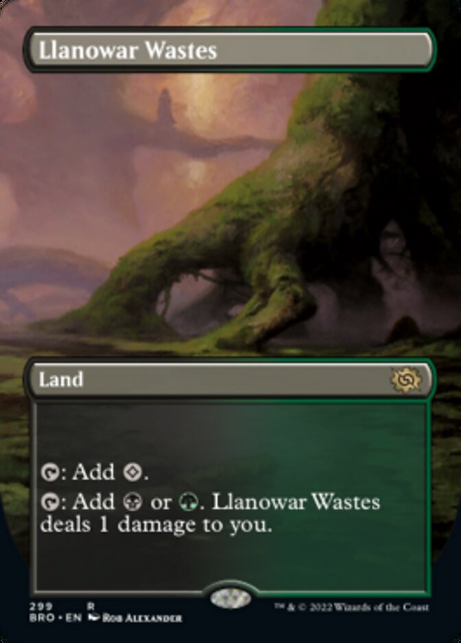Llanowar Wastes (Borderless Alternate Art) [The Brothers' War] | Exor Games Bridgewater