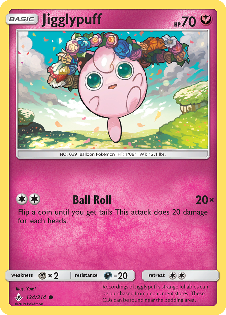 Jigglypuff (134/214) [Sun & Moon: Unbroken Bonds] | Exor Games Bridgewater
