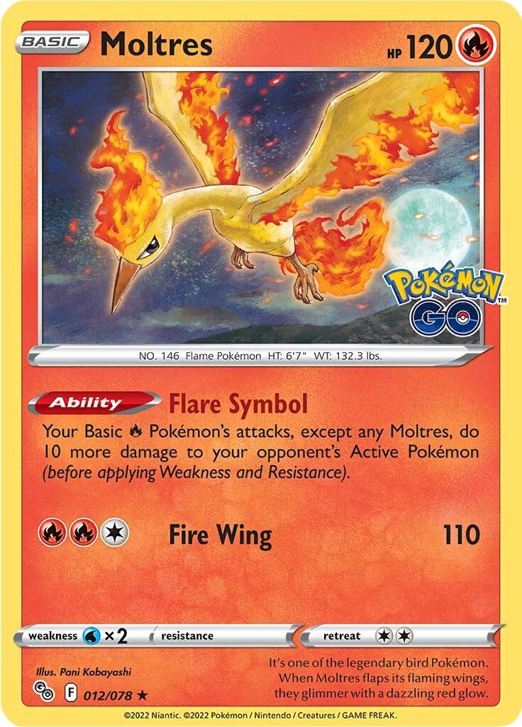 Moltres (012/078) [Pokémon GO] | Exor Games Bridgewater