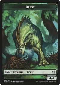 Beast // Saproling Double-sided Token [Commander: Zendikar Rising Tokens] | Exor Games Bridgewater