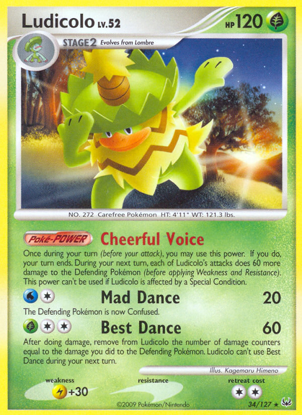 Ludicolo (34/127) [Platinum: Base Set] | Exor Games Bridgewater