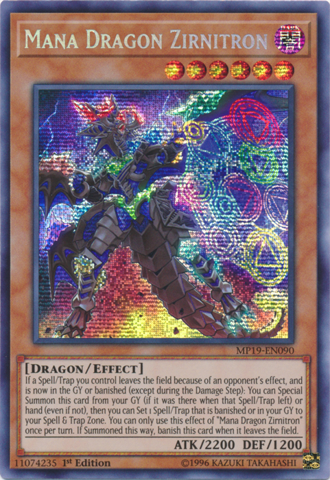 Mana Dragon Zirnitron [MP19-EN090] Prismatic Secret Rare | Exor Games Bridgewater