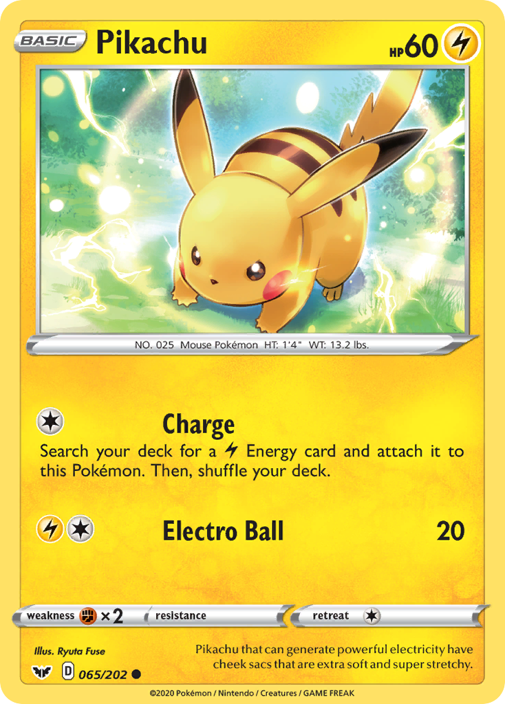 Pikachu (065/202) [Sword & Shield: Base Set] | Exor Games Bridgewater