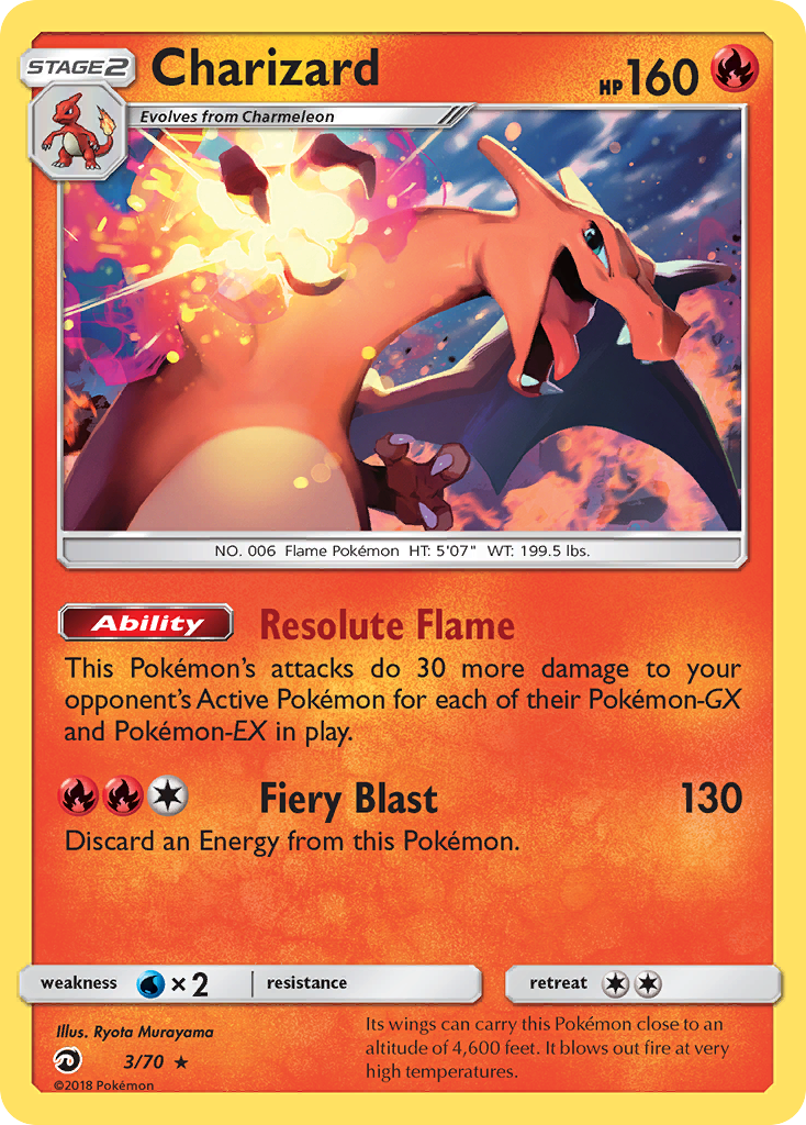 Charizard (3/70) [Sun & Moon: Dragon Majesty] | Exor Games Bridgewater