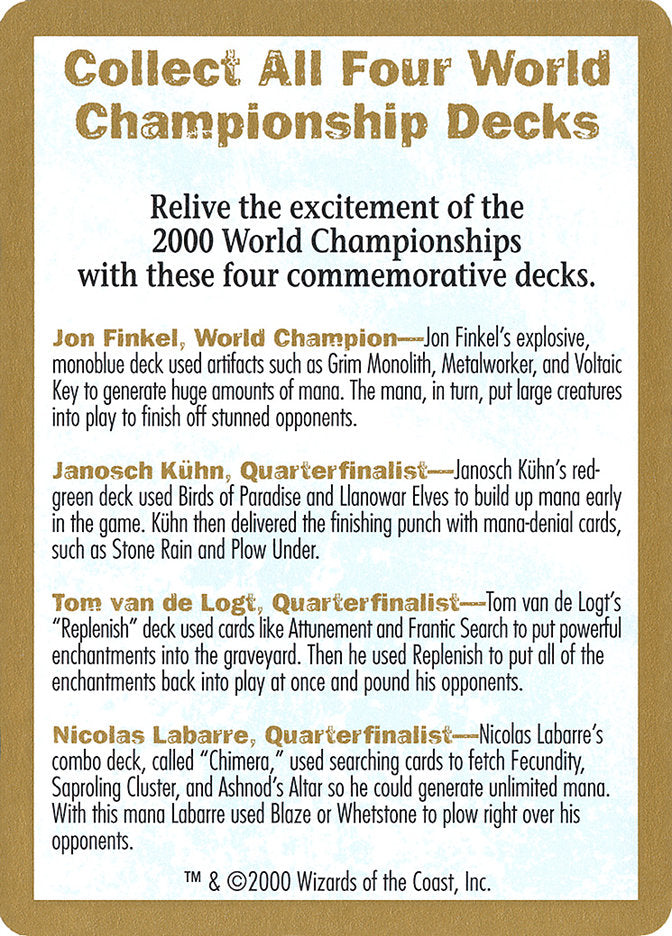 2000 World Championships Ad [World Championship Decks 2000] | Exor Games Bridgewater