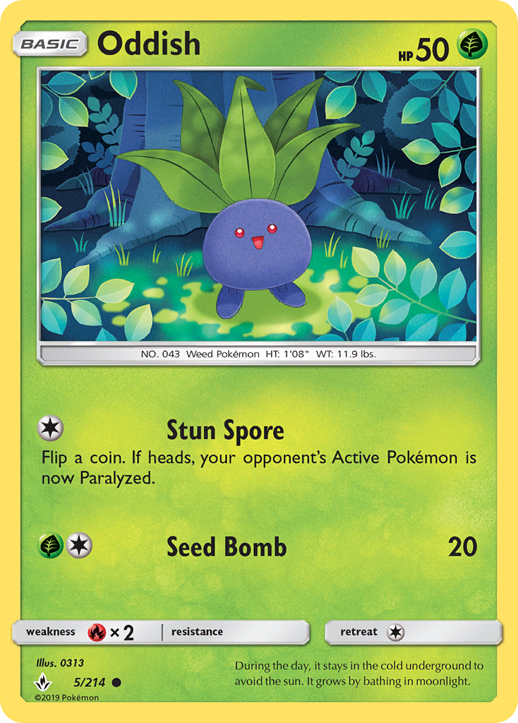 Oddish (5/214) [Sun & Moon: Unbroken Bonds] | Exor Games Bridgewater