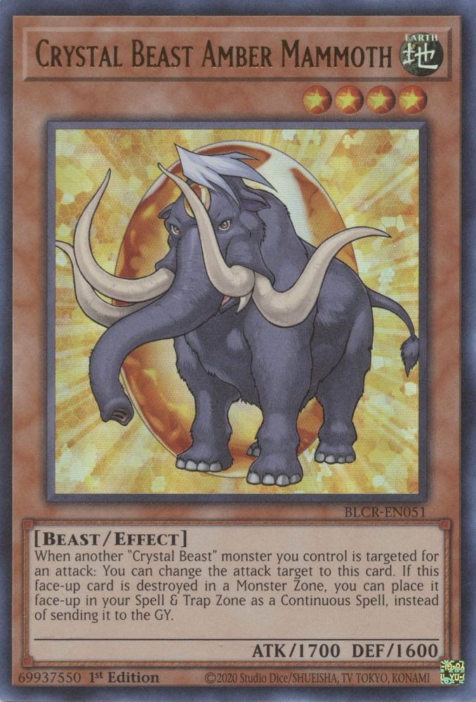 Crystal Beast Amber Mammoth [BLCR-EN051] Ultra Rare | Exor Games Bridgewater