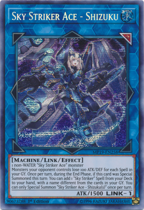 Sky Striker Ace - Shizuku [MP19-EN258] Prismatic Secret Rare | Exor Games Bridgewater