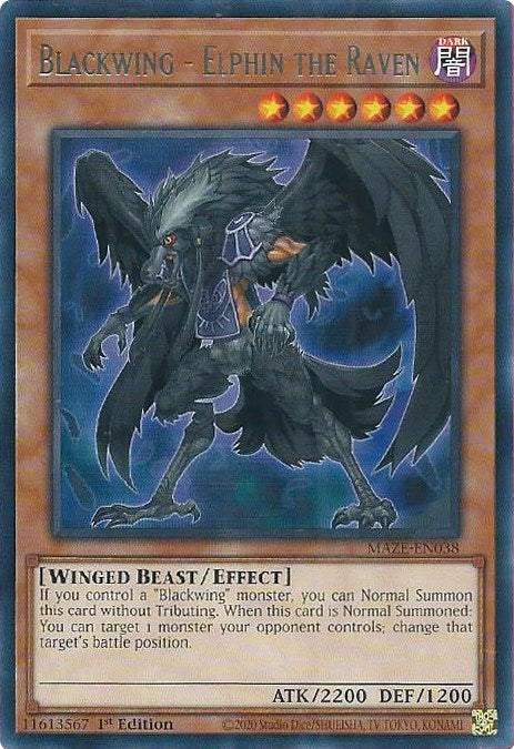 Blackwing - Elphin the Raven [MAZE-EN038] Rare | Exor Games Bridgewater