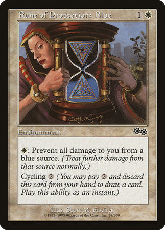 Rune of Protection: Blue [Urza's Saga] | Exor Games Bridgewater