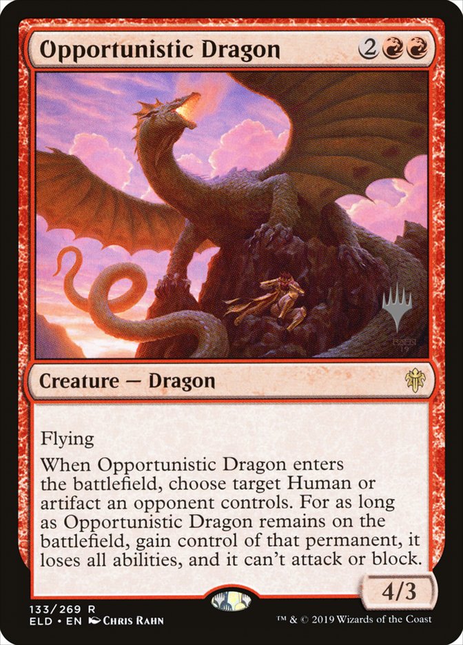 Opportunistic Dragon (Promo Pack) [Throne of Eldraine Promos] | Exor Games Bridgewater