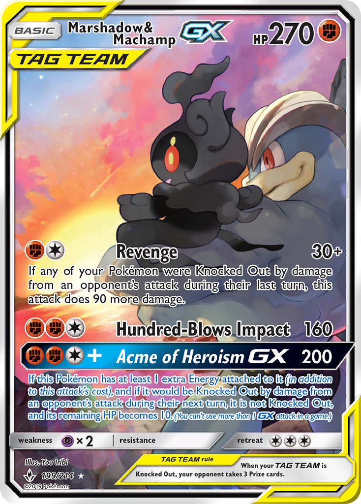 Marshadow & Machamp GX (199/214) [Sun & Moon: Unbroken Bonds] | Exor Games Bridgewater