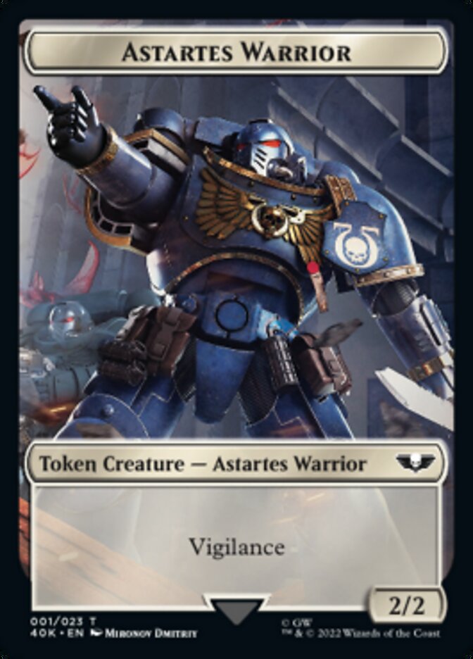 Astartes Warrior // Cherubael Double-sided Token (Surge Foil) [Universes Beyond: Warhammer 40,000 Tokens] | Exor Games Bridgewater