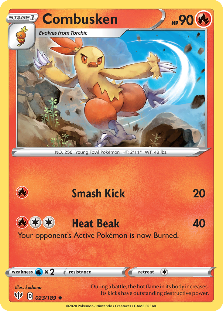 Combusken (023/189) [Sword & Shield: Darkness Ablaze] | Exor Games Bridgewater