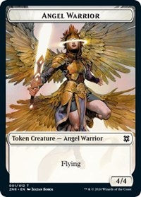 Angel Warrior // Construct Double-sided Token [Zendikar Rising Tokens] | Exor Games Bridgewater