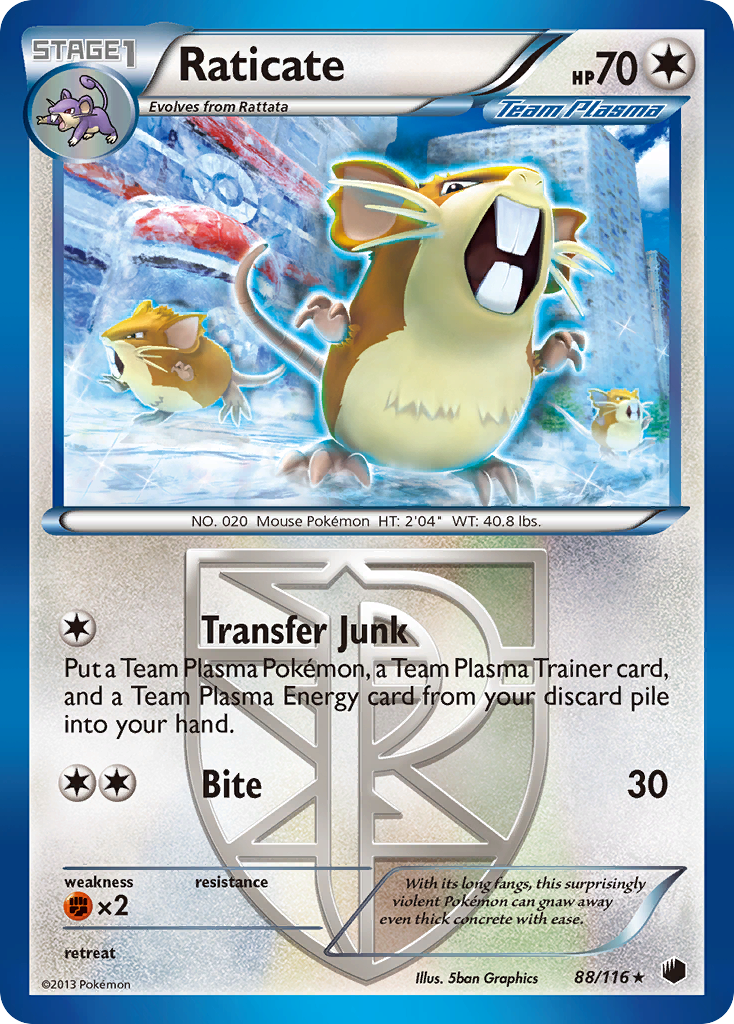 Raticate (88/116) [Black & White: Plasma Freeze] | Exor Games Bridgewater