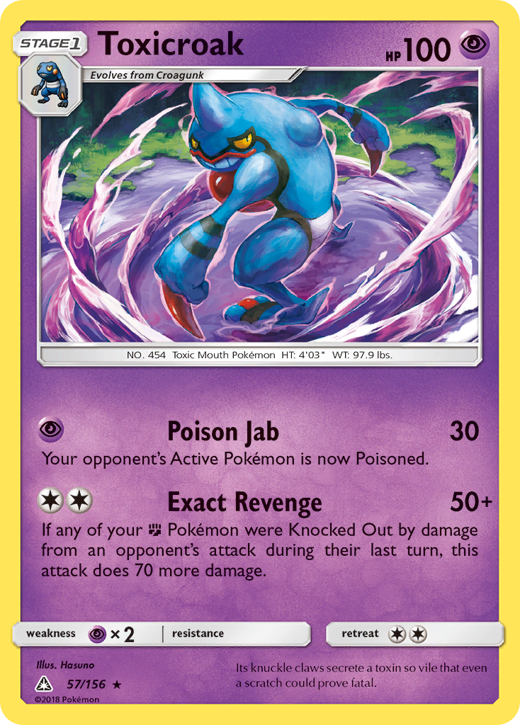 Toxicroak (57/156) [Sun & Moon: Ultra Prism] | Exor Games Bridgewater