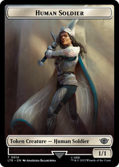 Human Soldier (0014) // Food (0024) Double-Sided Token (Surge Foil) [The Lord of the Rings: Tales of Middle-Earth Tokens] | Exor Games Bridgewater