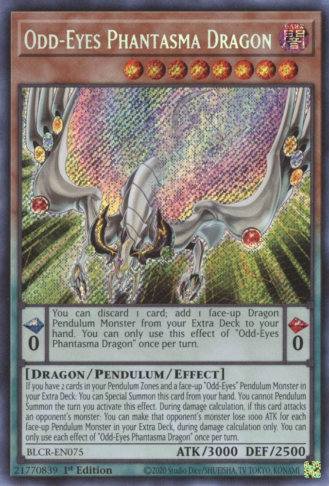 Odd-Eyes Phantasma Dragon [BLCR-EN075] Secret Rare | Exor Games Bridgewater