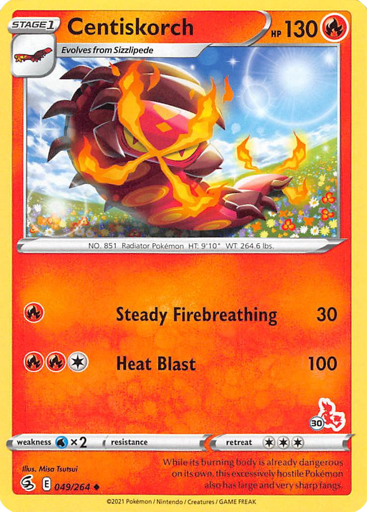 Centiskorch (49/264) (Cinderace Stamp #30) [Battle Academy 2022] | Exor Games Bridgewater