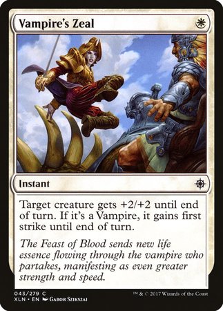 Vampire's Zeal [Ixalan] | Exor Games Bridgewater