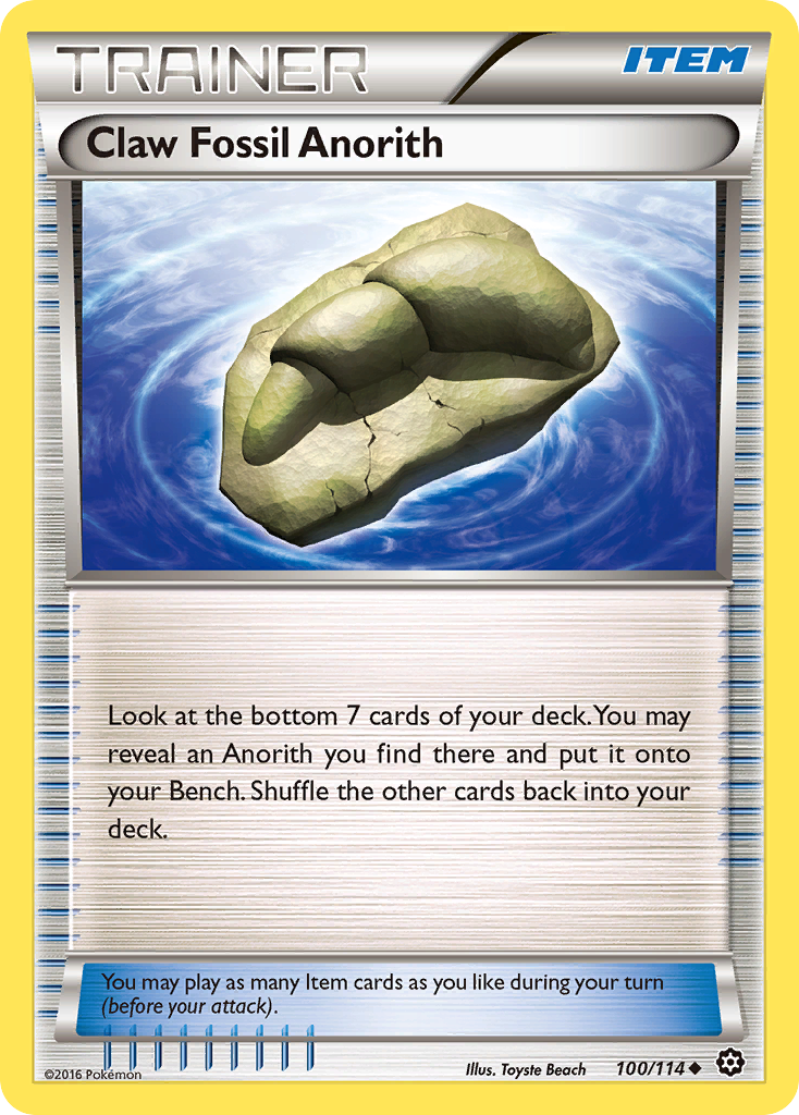 Claw Fossil Anorith (100/114) [XY: Steam Siege] | Exor Games Bridgewater