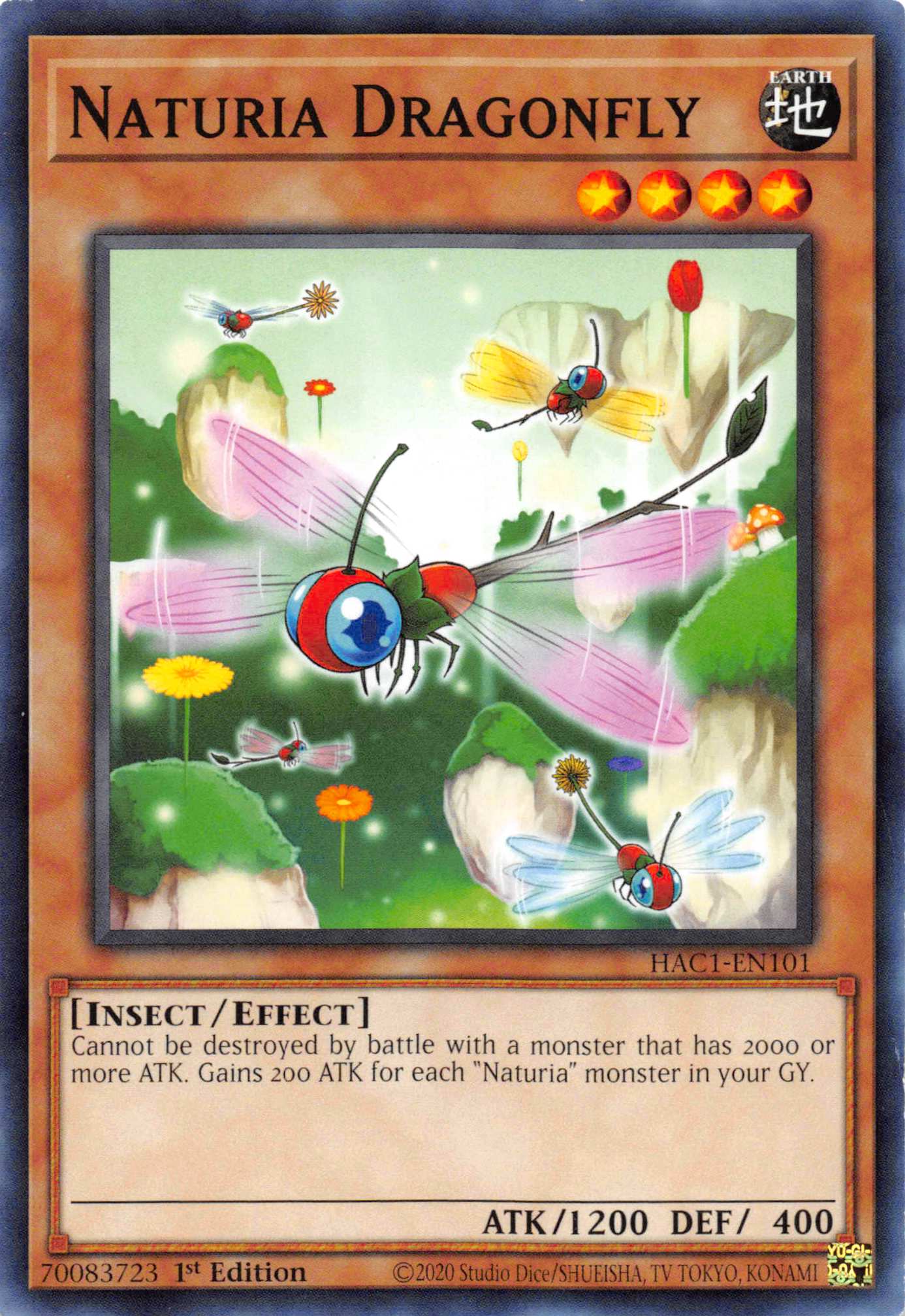 Naturia Dragonfly (Duel Terminal) [HAC1-EN101] Parallel Rare | Exor Games Bridgewater