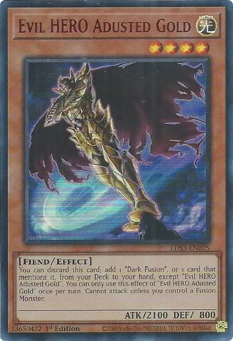 Evil HERO Adusted Gold (Red) [LDS3-EN025] Ultra Rare | Exor Games Bridgewater