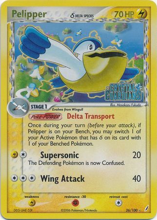 Pelipper (26/100) (Delta Species) (Stamped) [EX: Crystal Guardians] | Exor Games Bridgewater