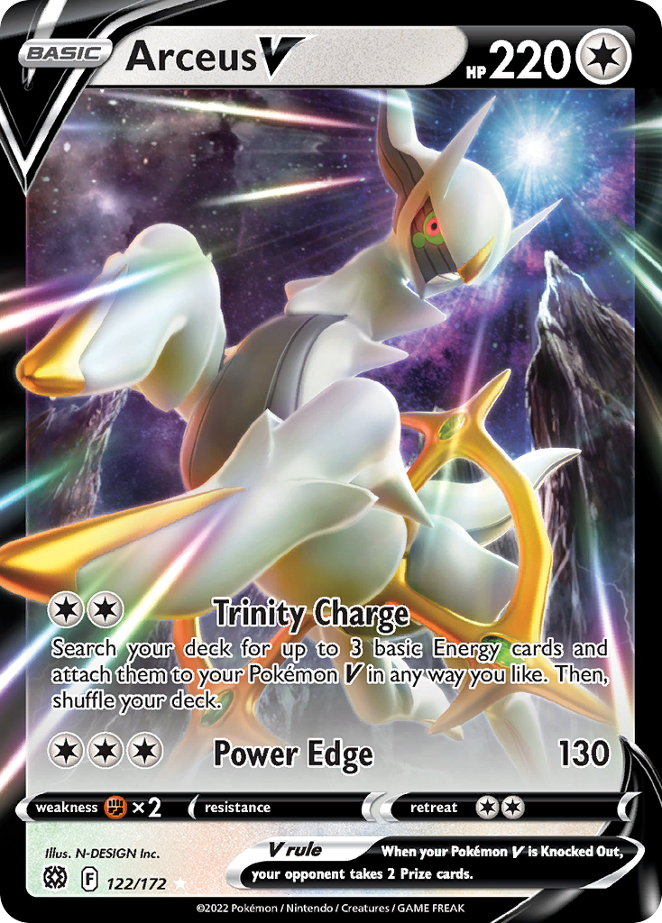 Arceus V (122/172) (Metal Card) [Sword & Shield: Brilliant Stars] | Exor Games Bridgewater