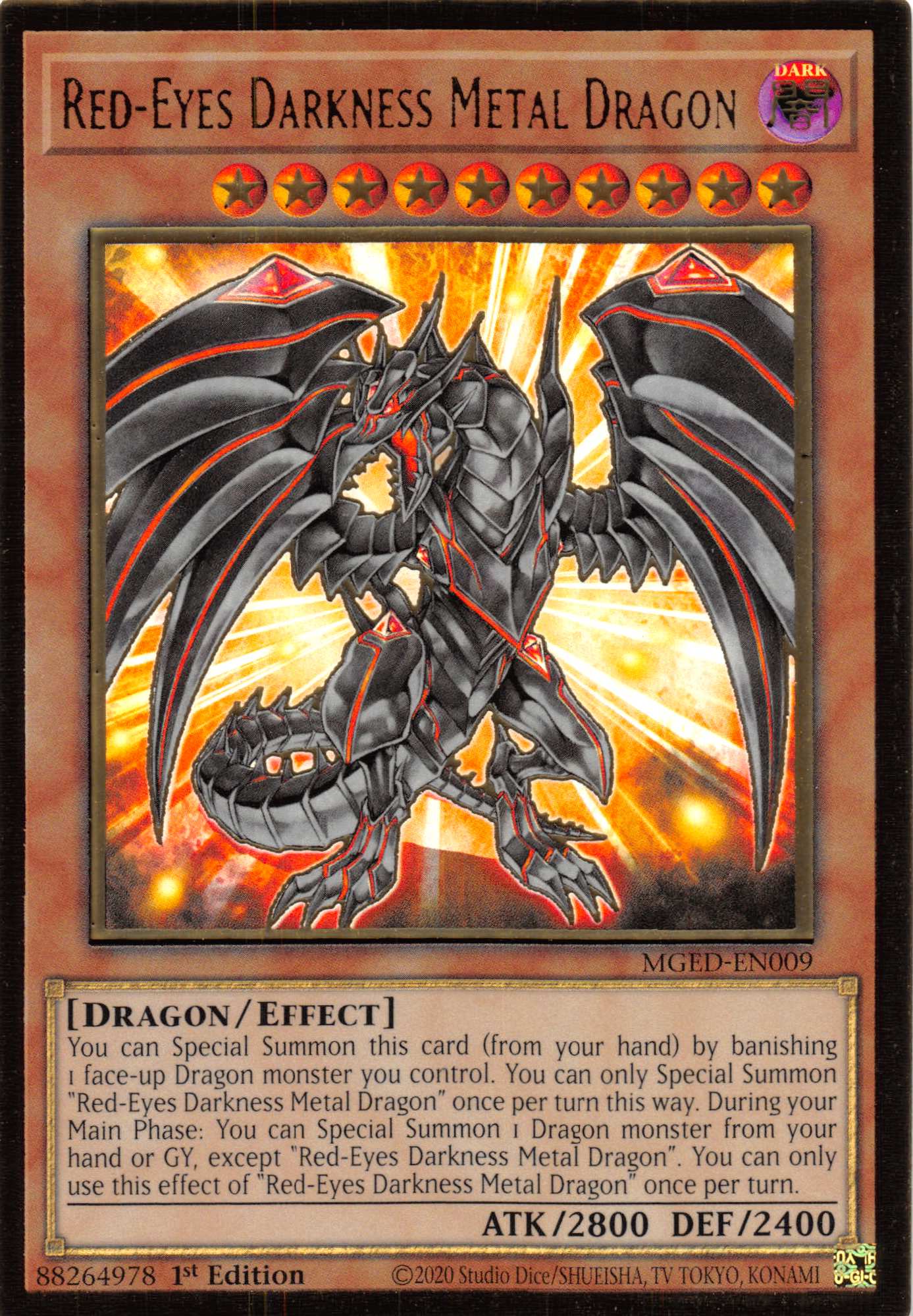 Red-Eyes Darkness Metal Dragon [MGED-EN009] Gold Rare | Exor Games Bridgewater