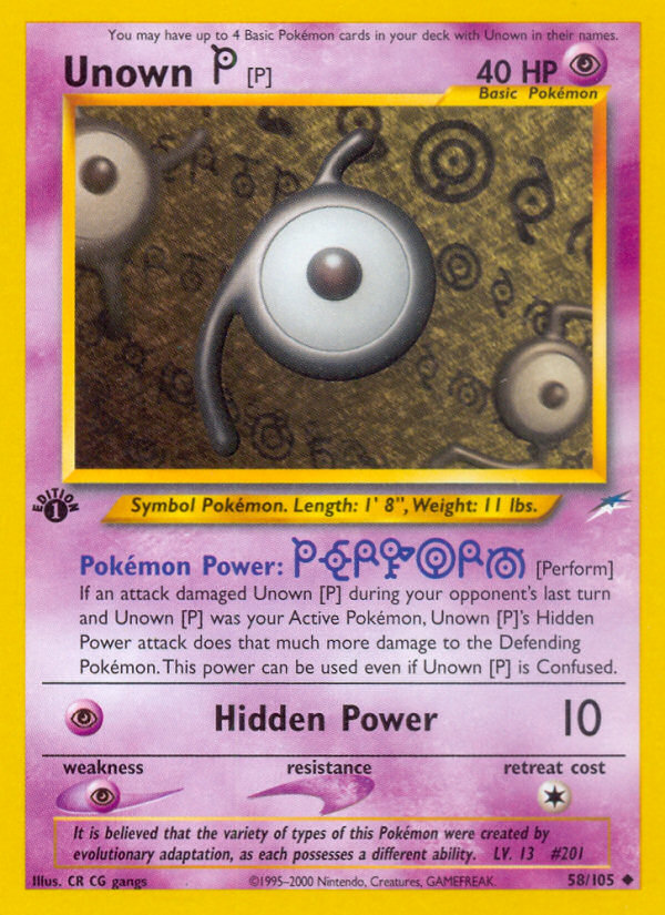 Unown [P] (58/105) [Neo Destiny 1st Edition] | Exor Games Bridgewater