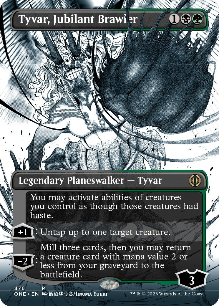 Tyvar, Jubilant Brawler (Borderless Manga Step-and-Compleat Foil) [Phyrexia: All Will Be One] | Exor Games Bridgewater