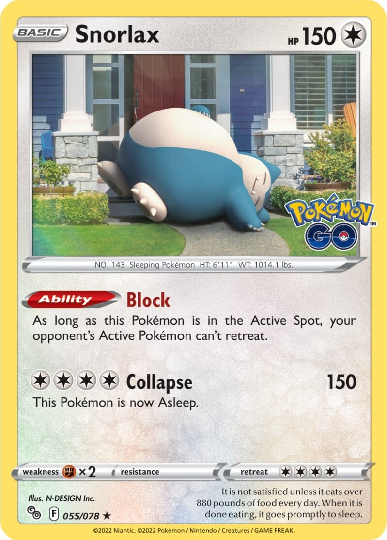 Snorlax (055/078) [Pokémon GO] | Exor Games Bridgewater