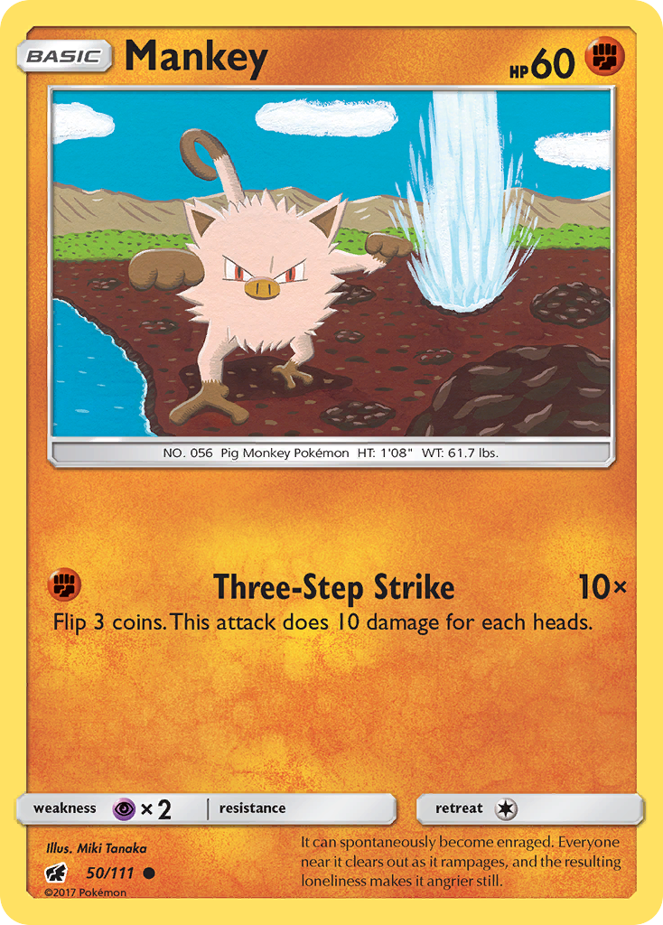 Mankey (50/111) [Sun & Moon: Crimson Invasion] | Exor Games Bridgewater