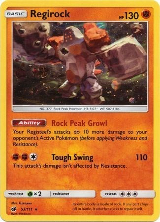 Regirock (53/111) (Cosmos Holo) [Sun & Moon: Crimson Invasion] | Exor Games Bridgewater