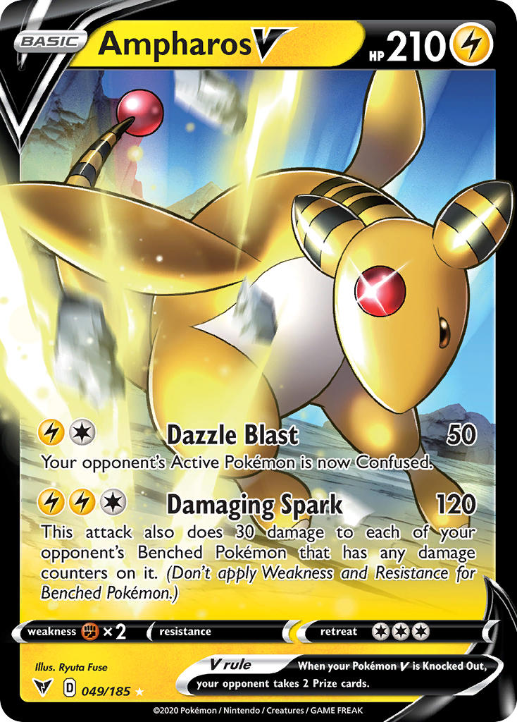 Ampharos V (049/185) [Sword & Shield: Vivid Voltage] | Exor Games Bridgewater