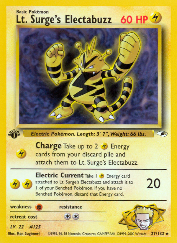 Lt. Surge's Electabuzz (27/132) [Gym Heroes 1st Edition] | Exor Games Bridgewater