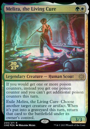 Melira, the Living Cure [Phyrexia: All Will Be One Prerelease Promos] | Exor Games Bridgewater