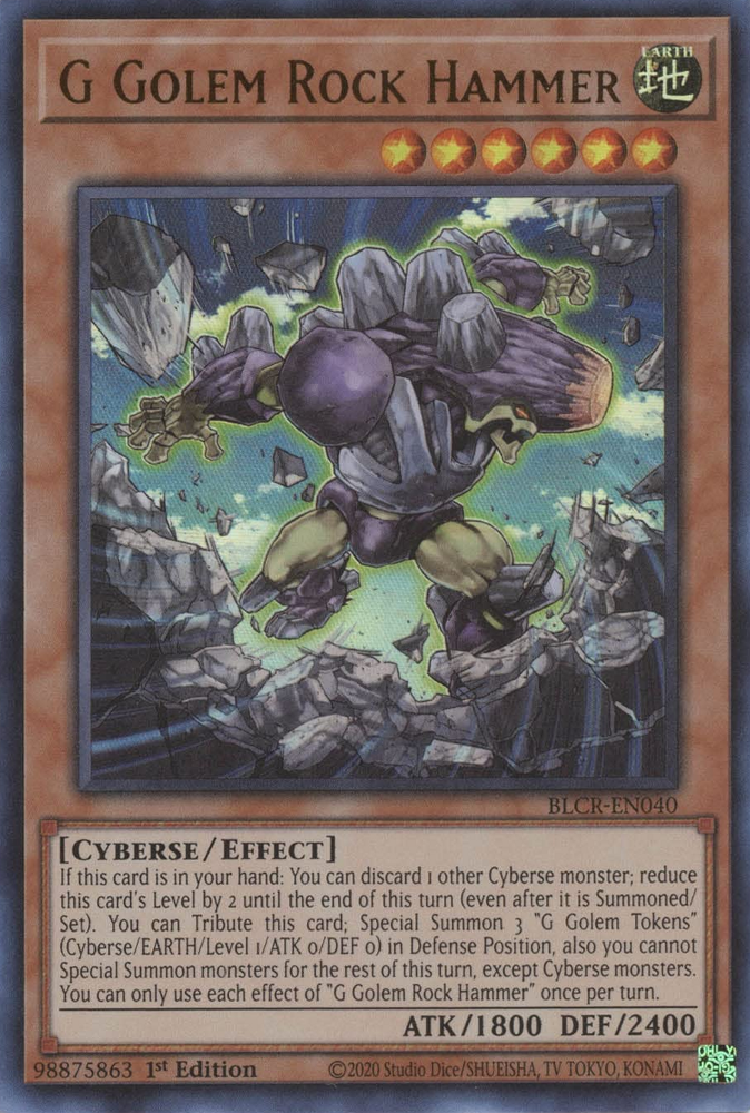 G Golem Rock Hammer [BLCR-EN040] Ultra Rare | Exor Games Bridgewater