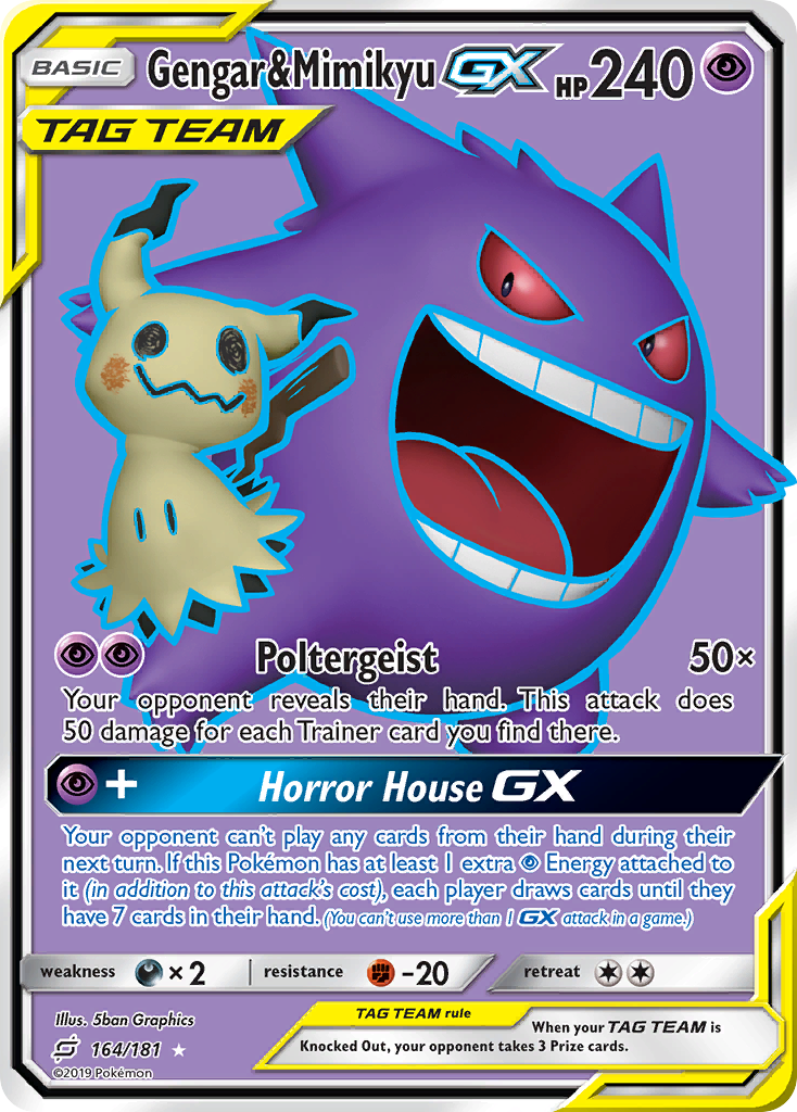 Gengar & Mimikyu GX (164/181) [Sun & Moon: Team Up] | Exor Games Bridgewater