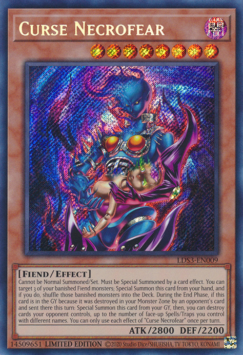 Curse Necrofear [LDS3-EN009] Secret Rare | Exor Games Bridgewater