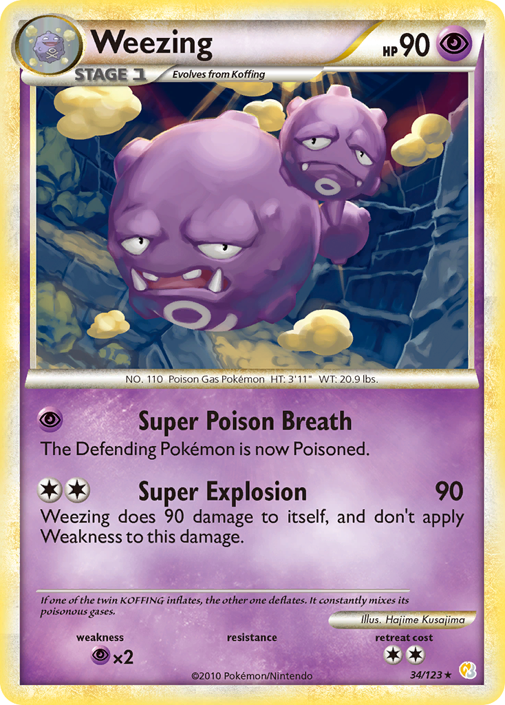 Weezing (34/123) [HeartGold & SoulSilver: Base Set] | Exor Games Bridgewater