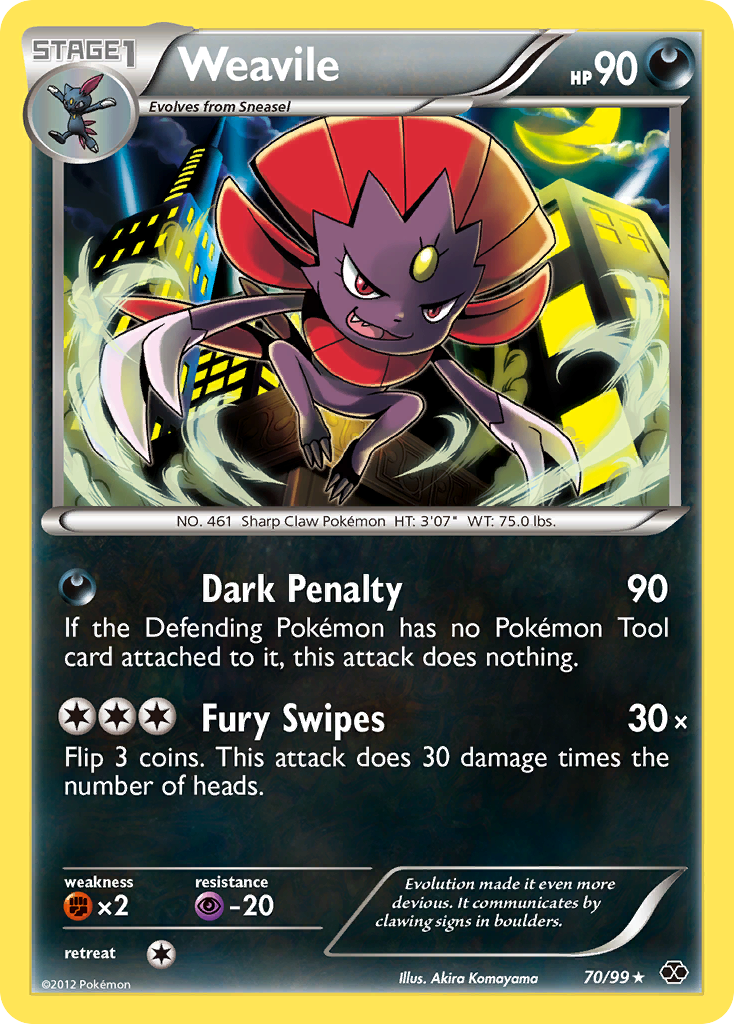 Weavile (70/99) [Black & White: Next Destinies] | Exor Games Bridgewater