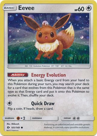 Eevee (101/149) (Cosmos Holo) [Sun & Moon: Base Set] | Exor Games Bridgewater