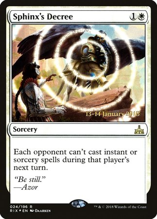 Sphinx's Decree [Rivals of Ixalan Promos] | Exor Games Bridgewater