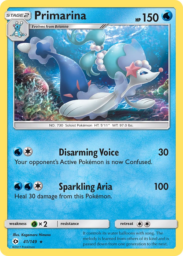 Primarina (41/149) (Theme Deck Exclusive) [Sun & Moon: Base Set] | Exor Games Bridgewater