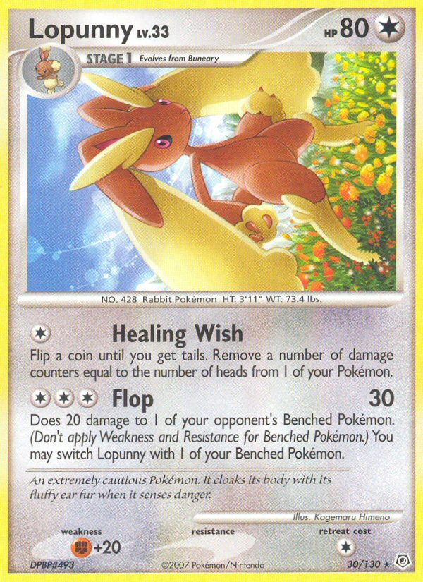 Lopunny (30/130) [Diamond & Pearl: Base Set] | Exor Games Bridgewater