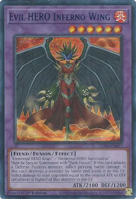 Evil HERO Inferno Wing (Blue) [LDS3-EN027] Ultra Rare | Exor Games Bridgewater