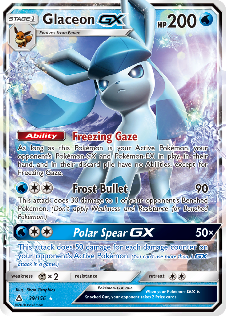 Glaceon GX (39/156) [Sun & Moon: Ultra Prism] | Exor Games Bridgewater